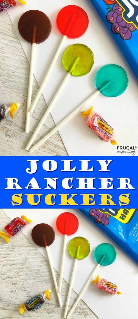 Jolly Rancher Suckers How To Make, Jolly Rancher Lollipops Diy, Jolly Rancher Suckers, Canna Recipes, Candy Experiments, Homemade Lollipops, Jolly Ranchers Candy, Lollipop Recipe, Jolly Ranchers