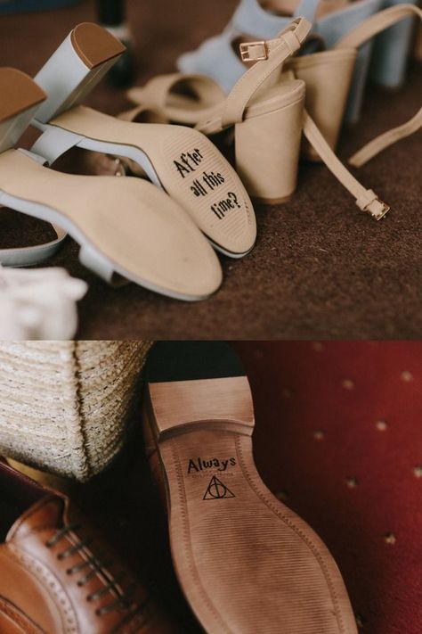 Small Harry Potter Wedding Ideas, Bridesmaid Dresses Harry Potter, Rustic Harry Potter Wedding, Hidden Harry Potter Wedding Ideas, Hp Wedding Ideas, Harry Potter Wedding Color Schemes, Harry Potter Subtle Wedding, Harry Potter Wedding Touches, Harry Potter Wedding Shoes