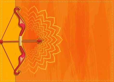 Indian Bow And Arrow Dussehra Background Indian Bow And Arrow, Dussehra Background, Arrow Background, Up Arrow, Orange Texture, Indian Mandala, Red Indian, Yellow Theme, Bow And Arrow