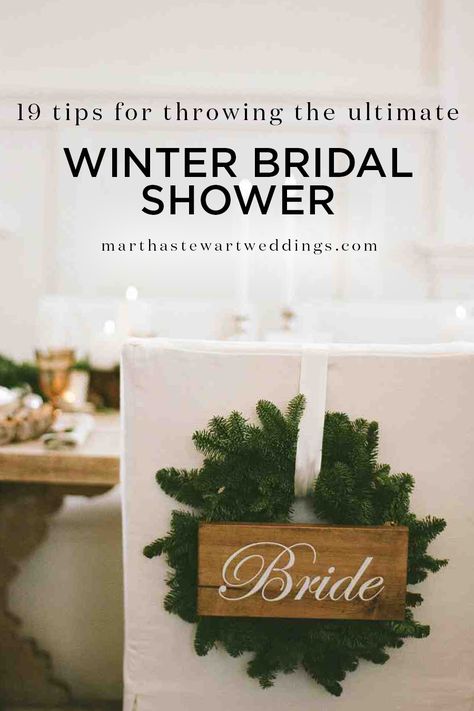 19 Tips for Throwing the Ultimate Winter Bridal Shower | Martha Stewart Weddings - 'Tis the season of festive decorations, fun holiday parties, and memorable moments with your friends and family—and that trifecta also happens to be the just-right recipe for a bridal shower. So, get inspired from winter's wonder—rich flavors, cold-weather activities, and cheerful décor—to pull off a pre-wedding party that celebrates the bride-to-be and the most wonderful time of the year! Winter Bridal Shower Ideas, Winter Bridal Shower Decorations, Bridal Shower Ideas Decorations, Winter Bridal Shower Themes, Winter Bridal Shower Invitations, Christmas Bridal Showers, Bridal Shower Decorations Diy, Winter Bridal Showers, List Planner