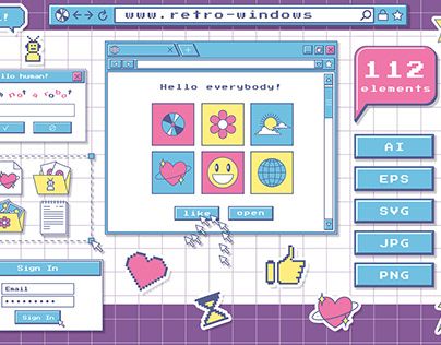 Check out new work on my @Behance profile: "Retro windows collection" http://be.net/gallery/175139225/Retro-windows-collection Retro Windows, Pixel Background, Y2k Theme, Restaurant Website Design, Old Computer, Social Media Content Planner, 포트폴리오 레이아웃, Graphic Design Infographic, Board Game Design