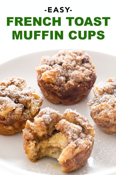 Breakfast Muffin Cups, Muffin Cups Recipes, Dutch Babies, Chef Savvy, French Toast Muffins, Breakfast Muffin, Low Calorie Breakfast, French Toast Breakfast, Breakfast Eggs