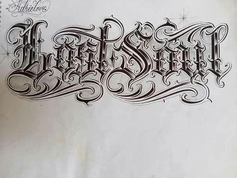 Tattoo Lettering Fonts Old School, Tattoo Lettering Styles Names, Chicano Lettering Gangsters, Chicano Tattoo Font, Lettering Hand Tattoo, Tattoo Script Lettering, Chicano Script Lettering, Lettering Cholo, Chicano Script