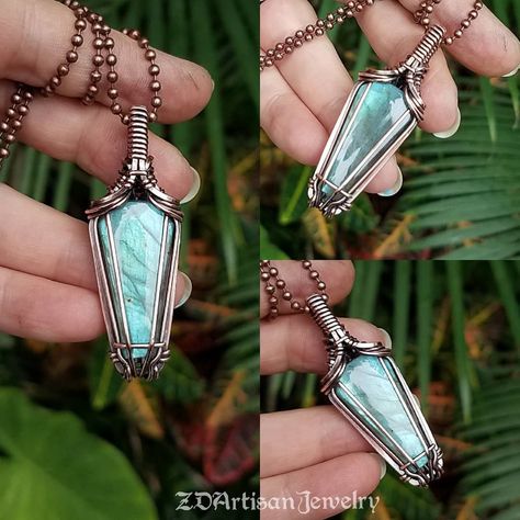 Coffin Wire Wrap, Wire Wrapped Stone Jewelry, Wire Diy, Talisman Pendant, Celtic Symbols, Wire Wrapping Stones, Labradorite Crystal, Shop Ideas, Wire Wrap