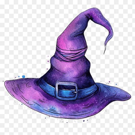 Wizard hat clipart Witches Hat Illustration, Purple Wizard Hat, Wizard Hat Illustration, Star Witch Hat, Blue Witch Hat, Merlin Tattoo, Witch Hat Art, Witch Hat Illustration, Witch Hat Clipart