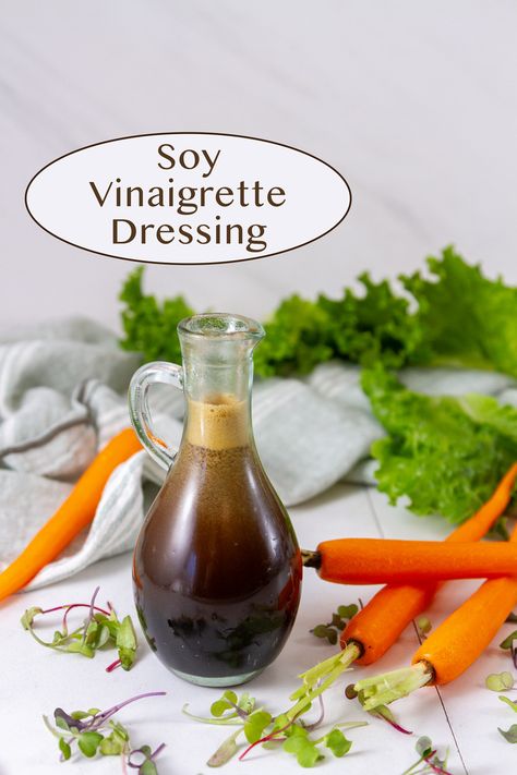 This 4 ingredient Soy Vinaigrette Dressing is simple, well balanced, and so delicious! Made with common pantry items of brown sugar, oil, balsamic vinegar, and soy sauce, it’s great on any salad. Homemade Soy Sauce, Simple Balsamic Vinaigrette, Soy Sauce Dressing, Balsamic Vinaigrette Recipe, Homemade Balsamic Vinaigrette, Balsamic Vinaigrette Dressing, Vinaigrette Recipe, Soy Recipes, Balsamic Dressing