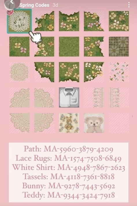 Acnh Meadowcore Codes, Animal Crossing Wallpaper Design Code, Acnh Wallpaper Design Id, Acnh Wallpaper Design Codes, Acnh Wallpaper Designs, Acnh Spring, Acnh Path, Cottagecore Animal Crossing, Ac Codes