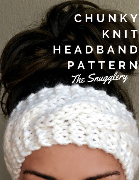 Chunky Cable Knit Headband - The Snugglery Chunky Knit Headband, Bandeau Au Crochet, Cable Knit Headband, Knit Headband Pattern, Cable Knitting, Knitted Headband, Knit Headband, Vogue Knitting, Super Bulky Yarn