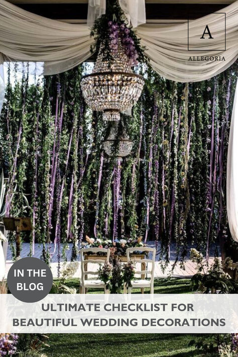 Image of a beautiful wedding using wedding decor tips from Allegoria Textiles. Checklist For Wedding, Wedding Decoration Checklist, Sept Wedding, Reception Decoration Ideas, Decoration Ideas Wedding, Cocktail Hour Decor, Fairy Room, Checklist Wedding, Wedding Ceremony Decor