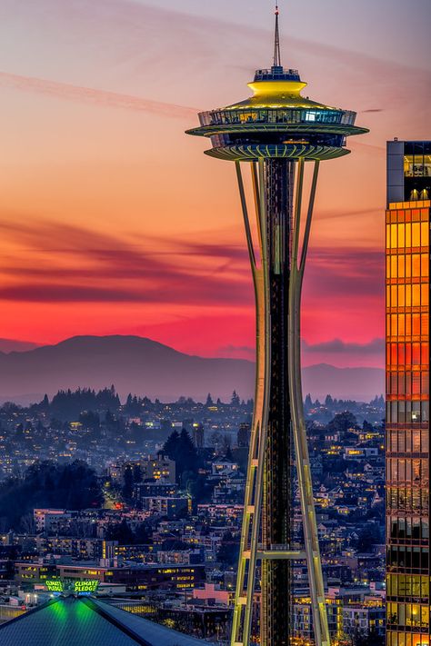 Pnw Aesthetic, Seattle Street, Seattle Space Needle, Skagway Alaska, Space Needle Seattle, Sleepless In Seattle, Evergreen State, San Juan Islands, Downtown Seattle