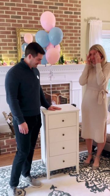 Tᴴᴱ Reveal Show on Instagram: "We can't wait to meet you...our sweet baby? ..💙 OR💓? Let's watch their gender reveal party.. . Video credit @_jennybernard . . Follow @therevealshow for amazing gender reveal moments.. . . . #genderreveal #genderrevealparty #genderrevealvideos #genderrevealideas #THEREVEALSHOW #zwangerschap #schwanger #ciąża #pregnancy #maternitydress #maternity" Twins Surprise Reveal, Gender Reveal Dresser Ideas, Gender Reveal Cupboard, Gender Reveal Ideas Closet, Gender Reveal Wardrobe Idea, Wardrobe Gender Reveal Ideas, Armoire Gender Reveal, New Gender Reveal Ideas, Dresser Gender Reveal