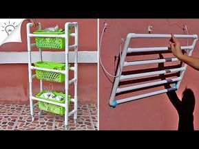 3 PVC Pipe Project Ideas - EP.3 | Thaitrick - YouTube Diy Clothes Rack Pvc, Pvc Crafts, Pvc Furniture, Diy Awning, Diy Rack, Craft Organizer, Diy Toy Storage, Diy Clothes Rack, Pvc Pipe Crafts