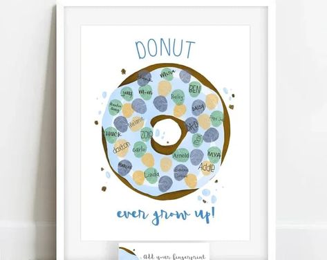 INSTANT DOWNLOAD donut ever grow up, donut theme baby shower, donut birthday party idea, 50th birthday guestbook alternative donut party Donut Birthday Party, Tree Invitation, Birthday Party Idea, Donut Birthday Parties, Fingerprint Tree, Donut Birthday, Donut Party, Guest Book Alternatives, Baby Shower Printables