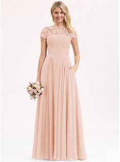 Blush Pink Bridesmaids, Lace Chiffon Bridesmaid Dress, Blush Pink Bridesmaid Dresses, Long Sleeve Bridesmaid Dress, Bridesmaid Robes Floral, Chiffon Prom Dresses, Bridesmaid Dresses Long Chiffon, Prom Dresses With Pockets, Floor Length Chiffon Bridesmaid Dresses