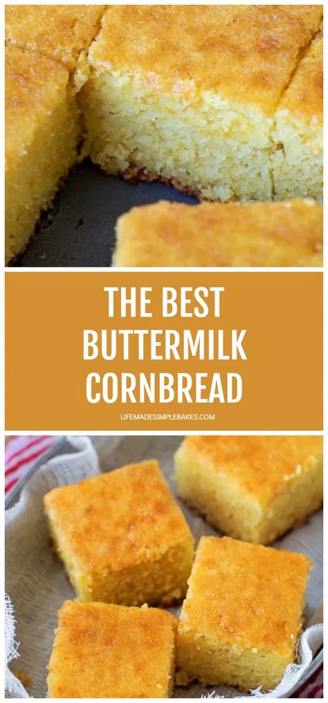 Easy Buttermilk Cornbread Recipe, Easy Buttermilk Cornbread, Honey Cornbread Muffins, Best Cornbread Recipe, Cornbread Recipe Sweet, Moist Cornbread, Life Made Simple, Buttermilk Cornbread, Honey Cornbread