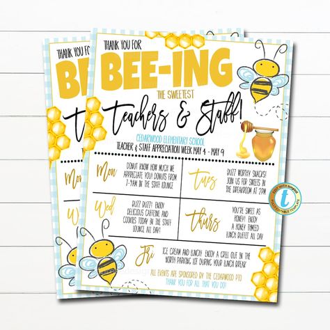 This Invitation Templates item by MabbRoseDesigns has 76 favorites from Etsy shoppers. Ships from United States. Listed on Mar 29, 2024 Bumble Bee Theme, Teacher Appreciation Week Themes, Teacher Appreciation Themes, Staff Appreciation Week, Gift Tag Template, Staff Appreciation, Flyer Poster, Teacher Appreciation Week, Bee Theme