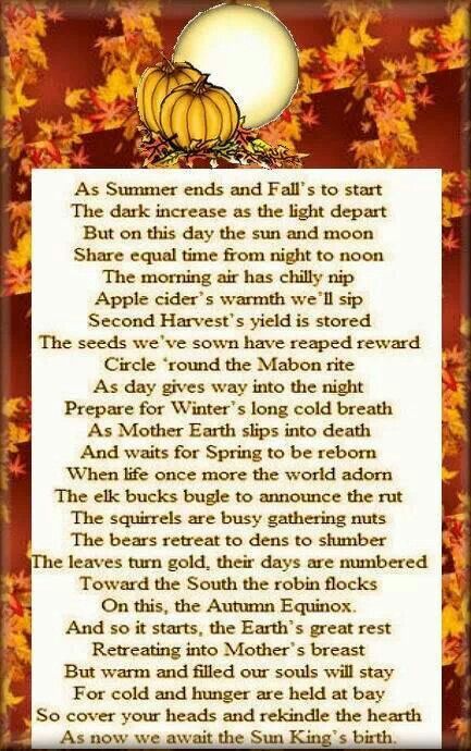 A piece of nice poetry discussing Mabon and the changing seasons. Nice Poetry, Autumnal Equinox, Harvest Festival, Samhain, Hallows Eve, End Of Summer, Changing Seasons, The Craft, Book Of Shadows