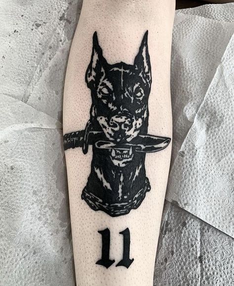 Doberman Leg Tattoo, Aesthic Tattoo, Doberman Tattoo Design, Small Dope Tattoos, 777 Tattoo, Doberman Tattoo, Small Back Tattoos, Cute Simple Tattoos, Tattoos For Dog Lovers