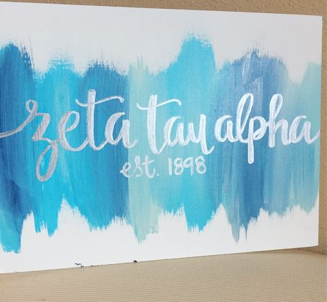 zeta tau alpha canvas Zeta Tau Alpha Painting Canvases, Zeta Tau Alpha Painting, Zeta Tau Alpha Canvas, Sorority Canvas Ideas, Zta Canvas, Zeta Canvas, Alpha Chi Omega Canvas, Sorority Canvas Art, Theta Crafts