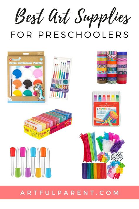 The BEST art supplies for preschoolers plus The Artful Parent’s favorite art tools and craft materials to get started creating at home! art supplies for kids | art supplies for children | toddler art | preschool art #preschoolartsupplies #kidsart Amazon Art Supplies, Preschool Art Lessons, Artful Parent, Art Supplies For Kids, Best Art Supplies, Budget Art, Art Preschool, Kindergarten Art Projects, Easy Art For Kids