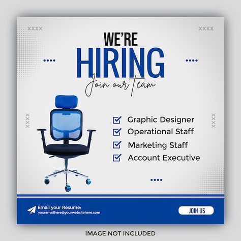 We are hiring poster job vacancy square ... | Premium Psd #Freepik #psd #mockup Hiring Design, We Are Hiring Poster, Hiring Marketing, Hiring Flyer, Hiring Poster, Free Social Media Templates, Job Celebration, Free Psd Flyer Templates, Types Of Social Media