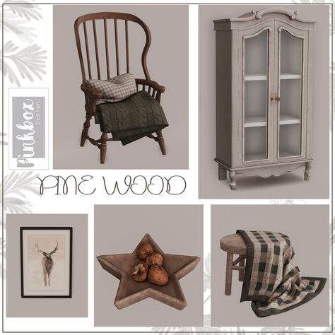 Pinewood | Patreon Pinkbox Anye, Sims 4 Tsr, Winter Furniture, New Mods, Winter Inspired, Sims 4 Cc Furniture, Sims 4 Houses, Sims Mods, Sims 4 Cc