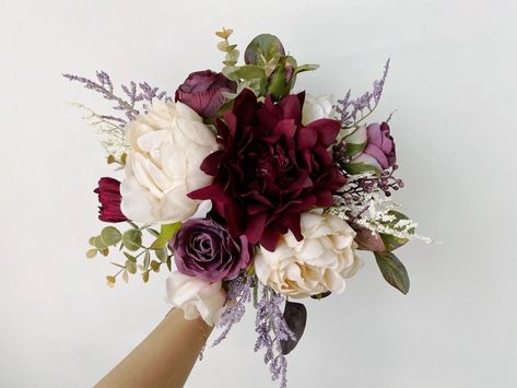 Burgundy Purple & Champagne Wedding Bouquet Peony Rose - Etsy Purple Champagne Wedding, Burgundy Champagne Wedding, Champagne Wedding Bouquet, Wedding Bouquet Peony, Lavender Champagne, Burgundy Wedding Centerpieces, Lavender Bridal Bouquet, Purple Champagne, Burgundy Wedding Flowers