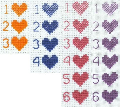 How many strands of thread should you use? | Lord Libidan Cross Stitch Hearts, Vogue Kids, Cross Stitch Floss, Cross Stitch Beginner, Cross Stitch Tutorial, Crochet Geek, Cross Stitch Thread, Cross Stitch Samplers, Hand Embroidery Patterns