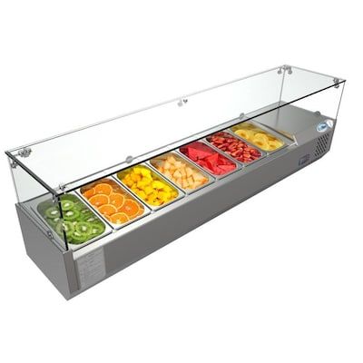 Sandwich Station, Sundae Toppings, Gerobak Dorong, Juice Bar Design, Commercial Refrigerators, Sneeze Guard, Sandwich Ingredients, Gadgets Kitchen Cooking, Stainless Steel Refrigerator