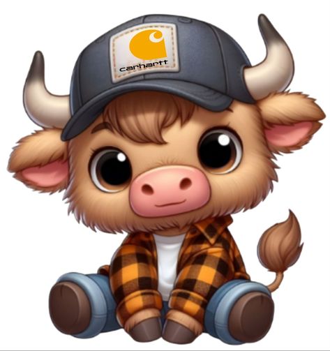 Cowboy Cartoon Character, Cow Cartoon Images, Mini Cows, Cow Clipart, Baby Highland Cow, Cow Pictures, Highland Cows, Baby Cow