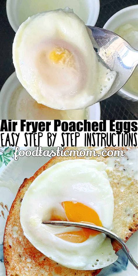 Healthy Poached Egg Breakfast, Air Fryer Poached Eggs Easy, Airfryer Poached Eggs, Air Fryer Poached Egg Recipes, Air Fryer Poached Eggs, Easy Pork Recipes, Air Fryer Recipes Eggs, Airfry Recipes, Cooking Poached Eggs