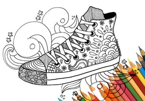 Thema schoenen Zentangle Shoes, Shoes Print, Coloring Contest, Shoe Sketches, Pop Up Art, Coloring Art, Coloring Pages To Print, Shoe Art, Shoe Print