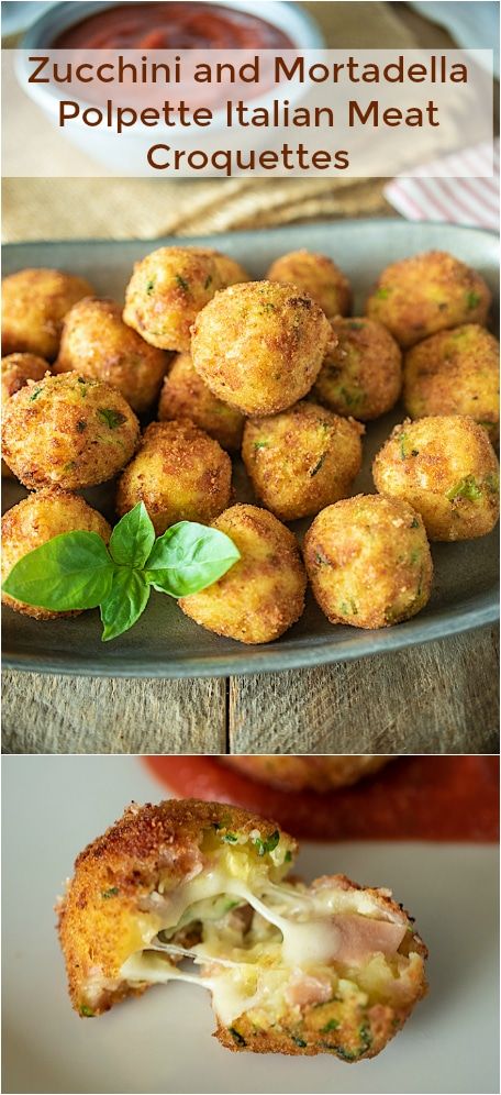 Zucchini and Mortadella Polpette Italian Meat Croquettes are a meat and potato balls rolled in breadcrumbs and fried until golden brown. They are a perfect entertaining dish and delicious dipped in marinara sauce. Make sure you make a lot because they do go quickly. #polpette #croquettes #friedmeatballs Cheese Potato Balls, Entertaining Dishes, Potato Balls, Cheese Potato, Stuffed Potato Balls, Party Food Dessert, Food Types, Italian Meats, Recipe Tin