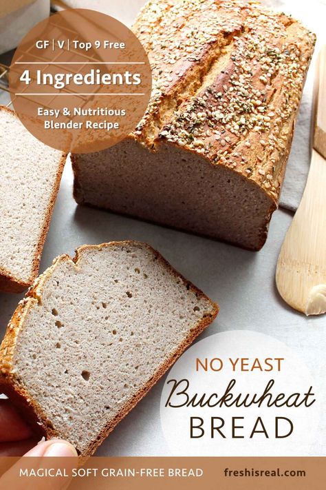 Buckwheat And Oat Flour Bread, Buckwheat Bread No Yeast, Buckwheat Gluten Free Bread, Sprouted Buckwheat Bread, Vegan Buckwheat Bread, Buckwheat Flour Bread Recipe, Fermented Buckwheat Bread, Buckwheat Bread Machine Recipe, Buckwheat Flour Bread