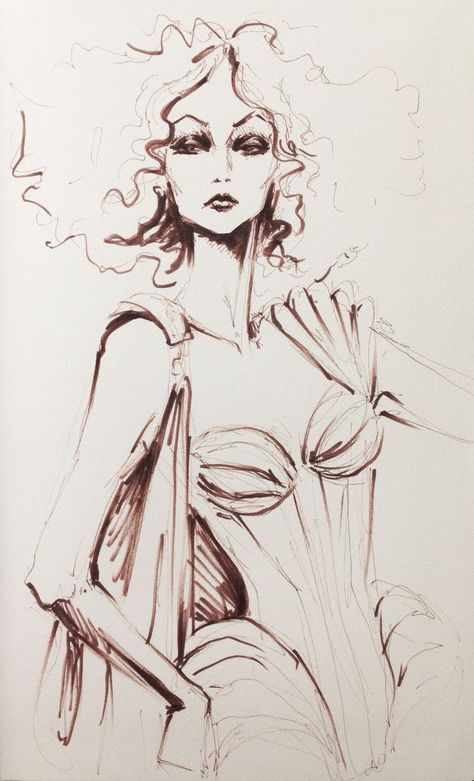 Fashion Faces Sketches, Fashion Design Sketches Women, Fashion Sketch Croquis, Fashion Illustration Figure Sketches, Face Fashion Drawing, Side Profile Fashion Illustration, Fashion Sketch Tattoo, Fashion Faces Illustrations, Fashion Art Illustration Sketchbooks