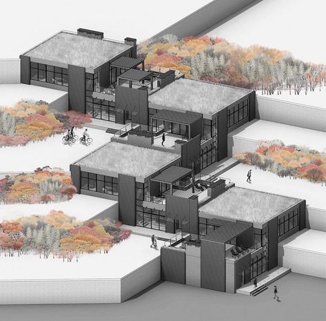 Sloped House, Mountain Resort Architecture, Module Architecture, Architectural Artwork, Maquette Architecture, Shadow Gap, Conceptual Model Architecture, Mountain Architecture, Slope House