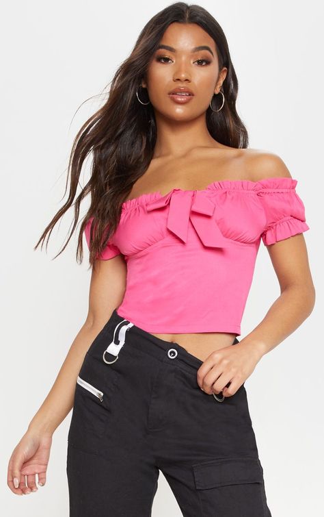 Hot Pink Frill Bardot Crop TopThis insanely cute crop top is a must-have for your wardrobe doll. ... Cold Shoulder Crop Top, Bardot Crop Top, Cold Shoulder Tops, Off The Shoulder Tops, Cute Crop Top, Shoulder Tops, Cute Crop Tops, Cold Shoulder Top, Off The Shoulder Top