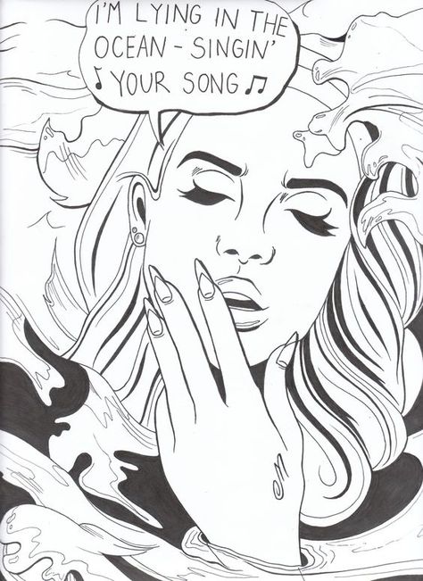 Lana Del Rey Dark Paradise, Lyrics Lana Del Rey, Lana Del Rey Art, Character Artwork, Elizabeth Grant, Pop Art Comic, Dark Paradise, White Images, Next Tattoo