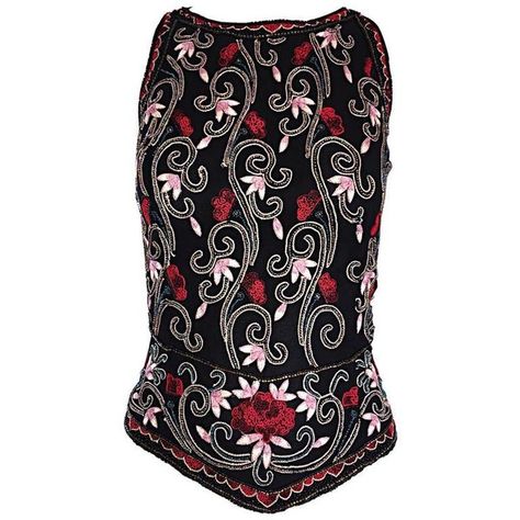 Preowned Beautiful Vintage 1990s Beaded Pink + Red Regal Iridescent... (620 CAD) ❤ liked on Polyvore featuring tops, red, pink floral top, floral print tops, red floral top, sleeveless tops and red silk top Red Silk Top, Red Floral Top, Pink Floral Top, Floral Sleeveless Top, Printed Sleeveless Top, Boutique Tops, Hem Top, Floral Print Tops, Vintage Clothes