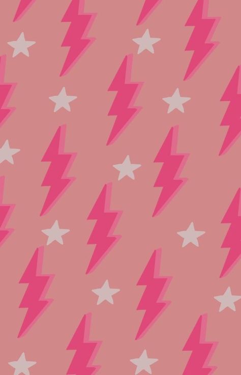 Lightning Bolt Wallpaper, Wallpaper Lightning, Bolt Wallpaper, Pink Lightning, Iphone Wallpaper Preppy, Star Background, Preppy Wallpaper, Pink Stars, Lightning Bolt