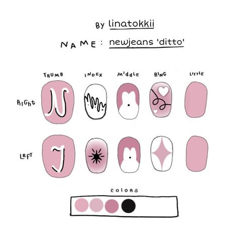 new jeans ditto nail design New Jeans Nails, New Jeans Ditto, Jeans Nails, K Pop Nails, Idol Nails, Graffiti Nails, Nail Art For Kids, Fake Nails Designs, Art Deco Nails