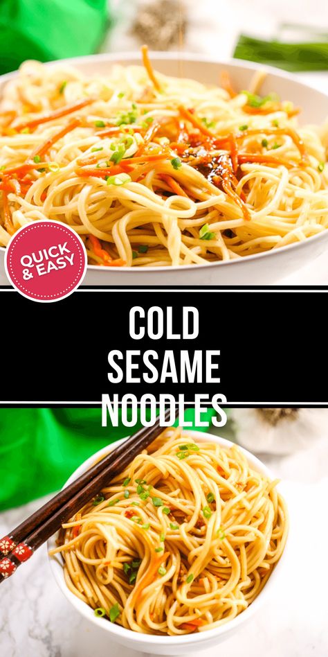 Sesame Noodles Cold, Cold Sesame Noodles, Chinese Foods, Sesame Noodles, Easy Cold, Delicious Dinner, Easy Going, Chinese Food, Yummy Dinners