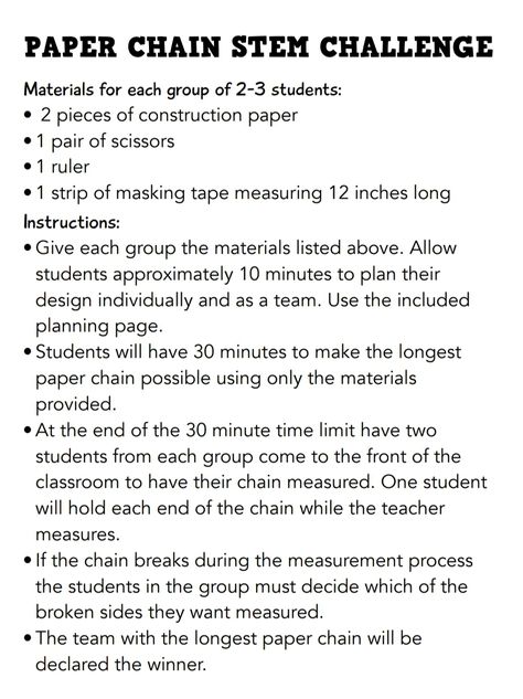 Paper Chain Challenge, Buddy Activities, Community Activity, Stem Boxes, Team Building Activity, Steam Ideas, Stem Elementary, Stem Ideas, Paper Chain