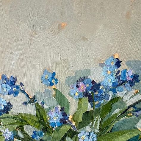 Anne-Marie Butlin on Instagram: "Little Forget-me-Nots currently in the summer show at Cambridge Contemporary Art. @cca_gallery #ccagallery #cambridge #cambridgeartgallery #artgallerycambridge #forgetmenot #forgetmenots #stilllifeflowers #blueflower #blueshadow #blueshades #blue #littlepainting #smallpainting #smallpaintings #littlepaintings #summershow #summerexhibition #summerart #summerflorals #springflower #gardenflower #flowersfromthegarden #flowersinavase #flowerarranging" Forget Me Not Flowers Painting, Forget Me Not Art, Forget Me Not Flowers, Still Life Flowers, Forget Me Nots, Anne Marie, Different Flowers, Small Paintings, Summer Art