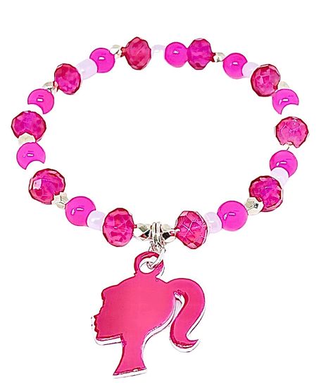 "\"come on Barbie let's go party!\" Pink Barbie bracelet charm for a birthday party, party goody bags, kids birthday, adult birthday, pink party, special gifts, sparkly beaded jewelry, hot pink beaded bracelet a Gift for Barbie fans." Barbie Bracelet, Party Goody Bags, Pink Charm Bracelet, Table Gifts, Pink Beaded Bracelet, Barbie Party Decorations, Pink Beaded Bracelets, Pink Charm, Party Goodies