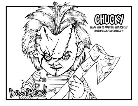 Creative Photo of Chucky Coloring Pages Chucky Coloring Pages 8 Chucky Drawing Coloring Page For Free Download On Ayoqq #coloringpages #coloring Chucky Coloring Pages, Chucky Drawing, Scary Coloring Pages, Chucky Tattoo, Scary Drawings, Doll Drawing, Chucky Doll, Scary Movie Characters, Horror Artwork