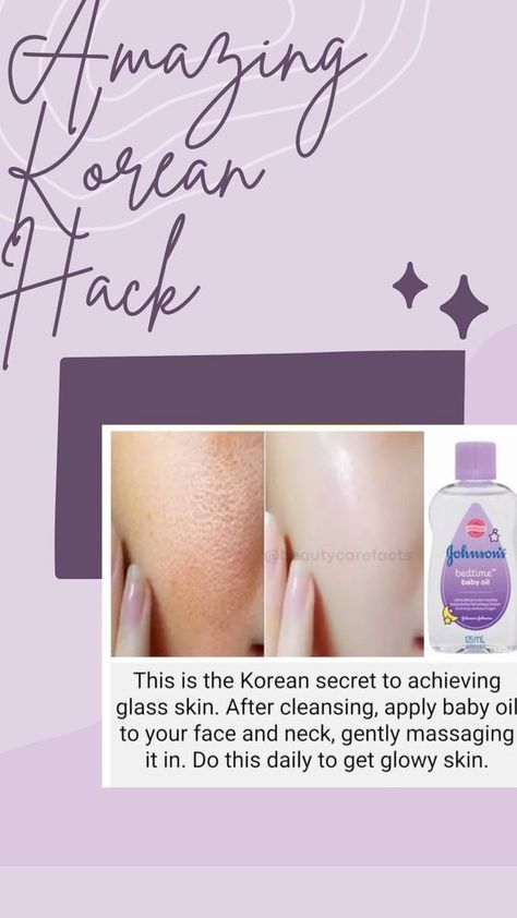 Baby Oil Uses, Clear Skin Face Mask, Korean Beauty Secrets, Face Routine, Clear Healthy Skin, Natural Face Skin Care, Acne Skincare Routine, Basic Skin Care Routine, Perfect Skin Care Routine