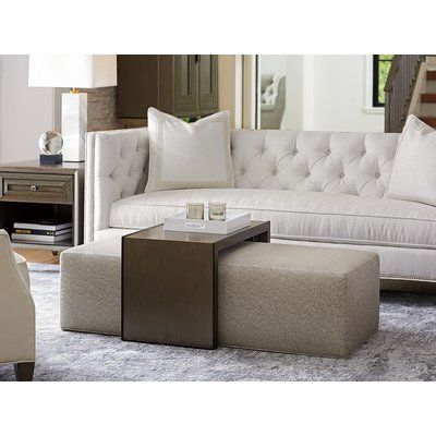 Ariana Savona Cocktail Ottoman Living Room Hacks, Gray Interiors, Storage Ottoman Coffee Table, Room Hacks, Lexington Home, Raised Panel Doors, Cocktail Ottoman, Ottoman Coffee Table, Ottoman Table