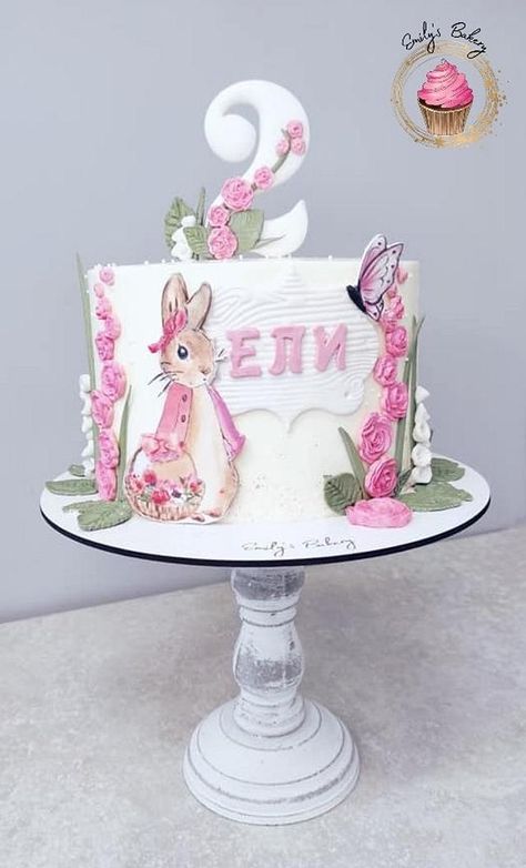 Peter Rabbit Christening Cake, Beatrix Potter Cake, Peter Rabbit Christening, Christening Cake Girls, Peter Rabbit Cake, Peter Rabbit Birthday, Peter Rabbit Party, Birthday Sheet Cakes, Bakery Sign