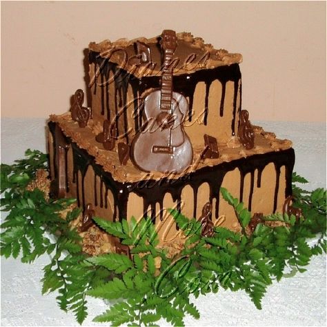 Tooled Leather Grooms Cake, Guitar Grooms Cake Ideas, Guitar Grooms Cake, Birthday Cake Guitar Theme, Guitar Shaped Cake, Grooms Cake Tables, Elvis Presley Cake (jailhouse Rock Cake), Rocket Cake, Grooms Table